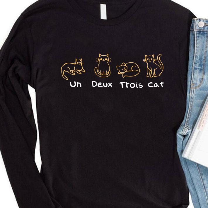 Official Hot Un Deux Trois Cat French Teacher Cats Lover shirt 2 Hot Un Deux Trois Cat French Teacher Cats Lover shirt