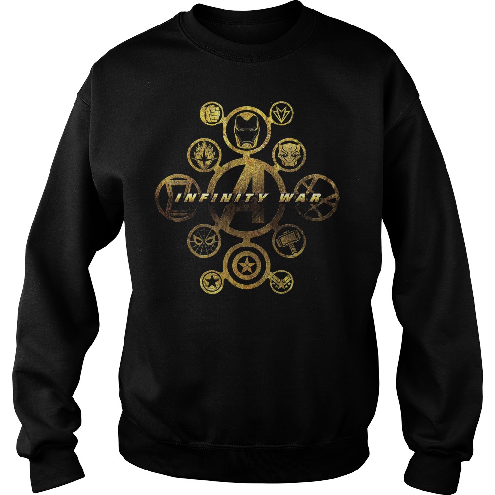 Marvel Avengers Infinity War Gold Hero Icons Shirt 16 Marvel Avengers Infinity War Gold Hero Icons Sweater
