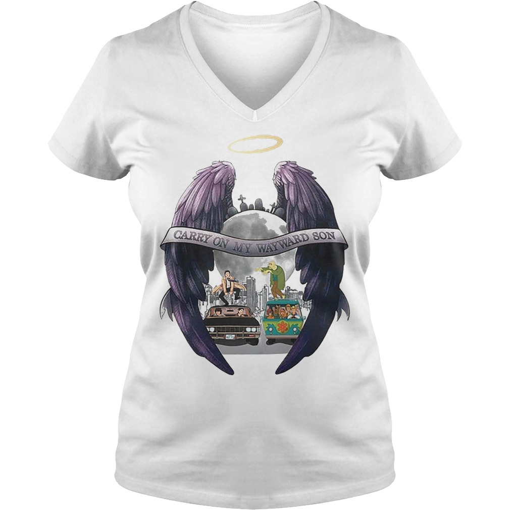 Carry On My Wayward Son Scooby Natural Shirt 5 Carry On My Wayward Son Scooby Natural V Neck