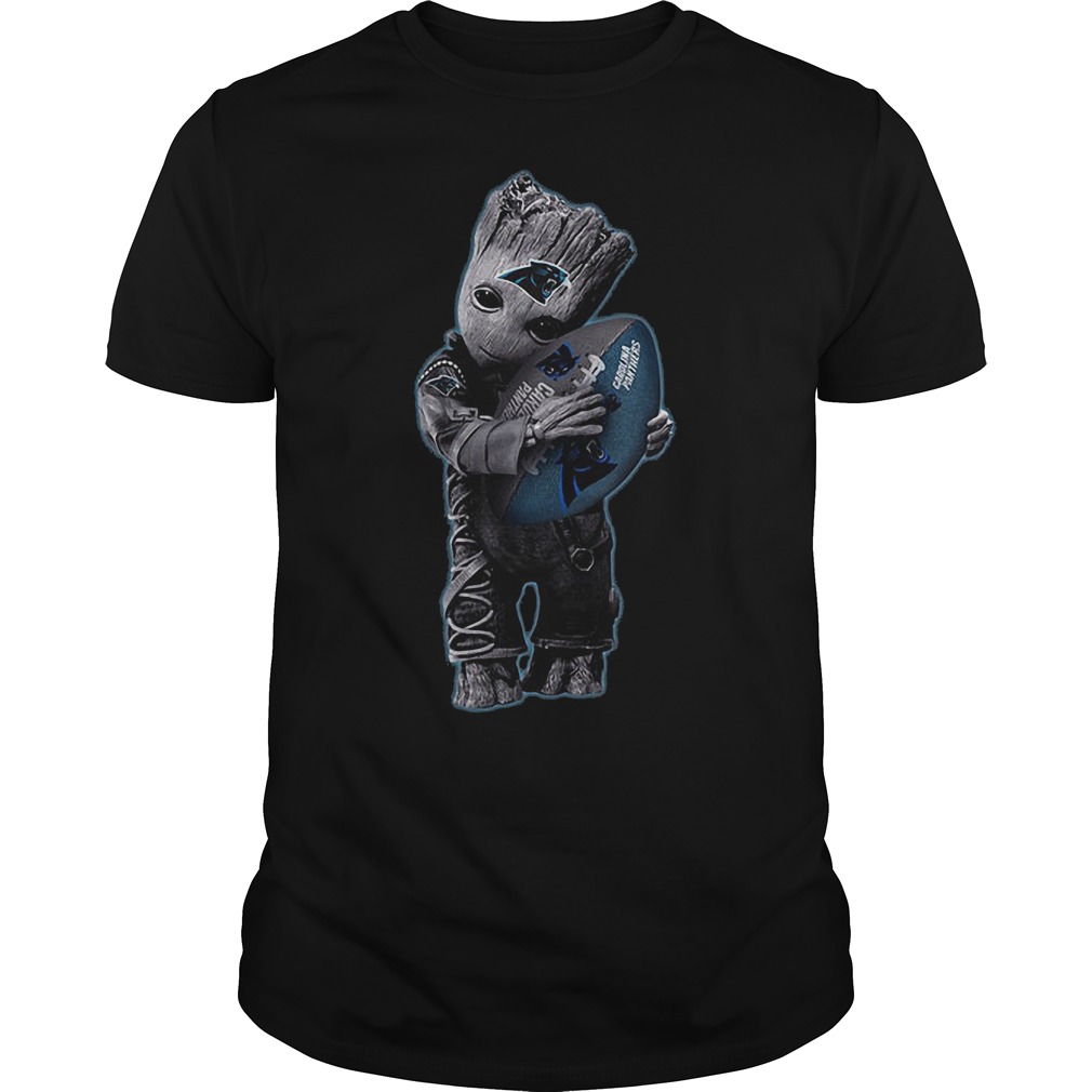 Baby Groot Hug Carolina Panthers Football NFL T-Shirt 26 Baby Groot Hug Carolina Panthers Football NFL T-Shirt Guys Tee