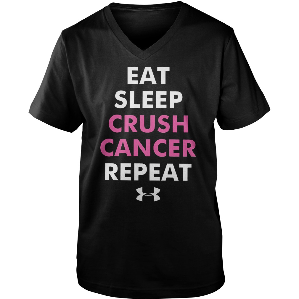 Crush Cancer Repeat T-Shirt 6 Crush Cancer Repeat T-Shirt Guys V-Neck