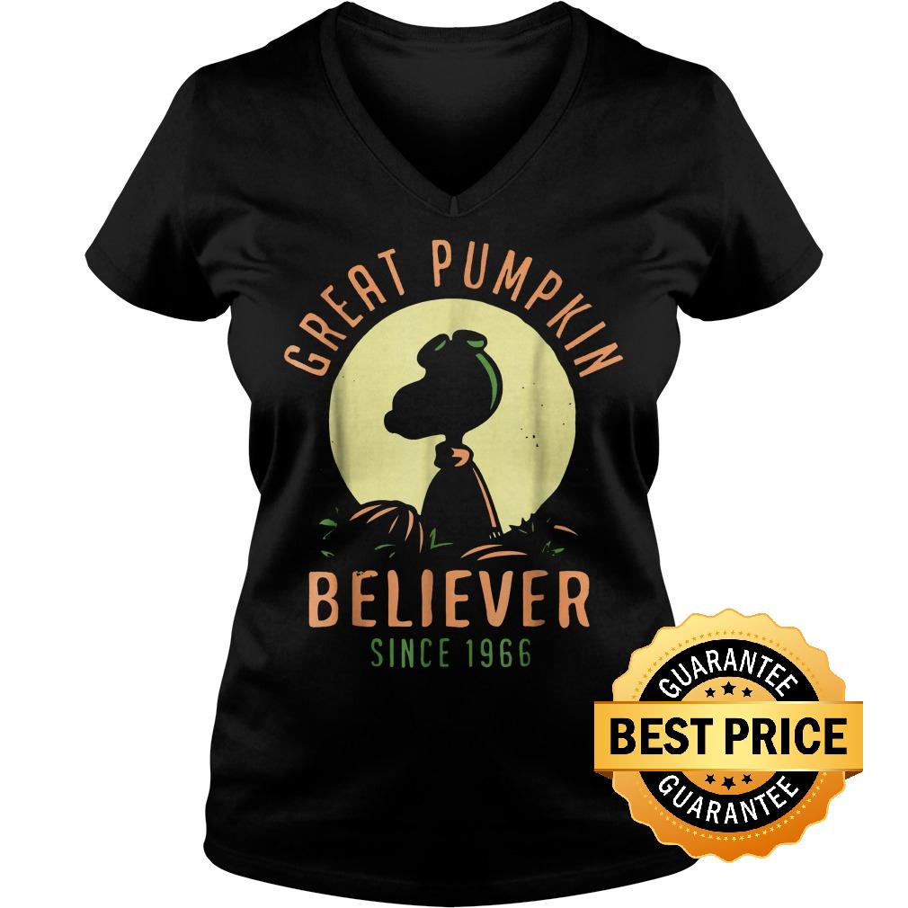 Official Great Pumpkin Believer Since 1966 shirt 10 Official Great Pumpkin Believer Since 1966 shirt Ladies V-Neck