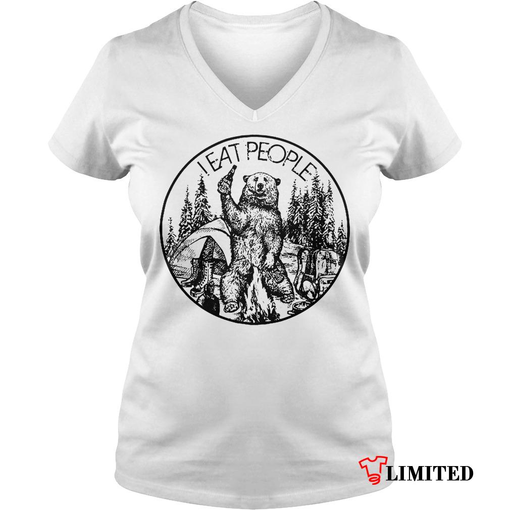 Pretty Shirt Camping bear i eat people Shirt 12 Pretty Shirt Camping bear i eat people Shirt Ladies V-Neck