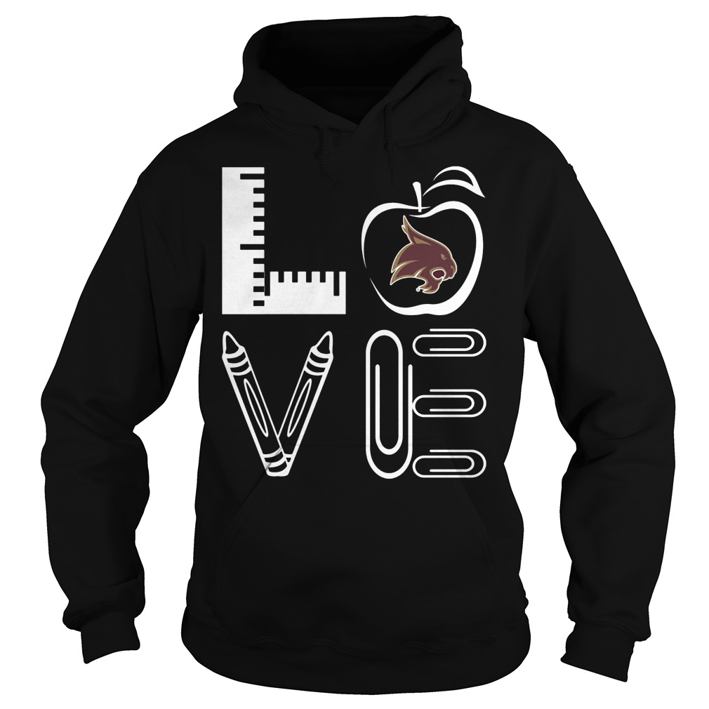 Teacher stacked love Texas State Bobcats Shirt 10 Teacher stacked love Texas State Bobcats Shirt Hoodie