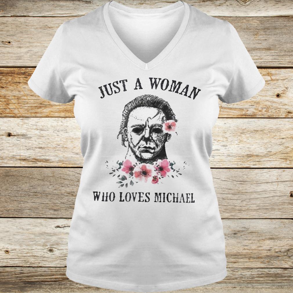 Horror movie halloween just a woman who love Michael Myers Shirt 4 Horror movie halloween just a woman who love Michael Myers Shirt Ladies V-Neck