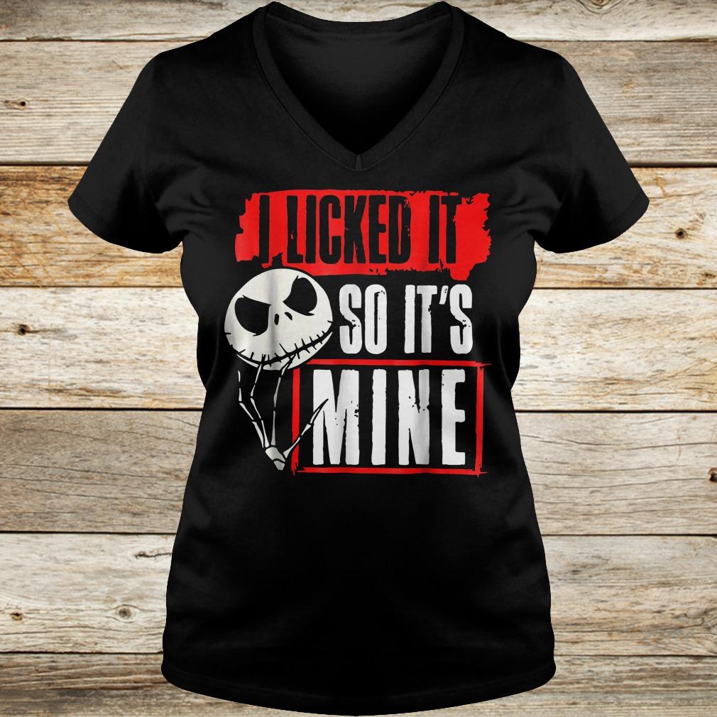 Original I licked it so it's mine shirt 12 Original I licked it so it's mine shirt Ladies V-Neck