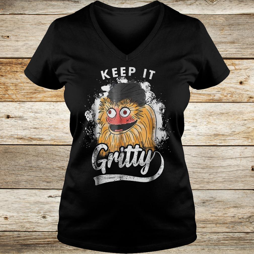 Premium Keep it Gritty Philadelphia hockey mascot shirt 4 Premium Keep it Gritty Philadelphia hockey mascot shirt Ladies V-Neck