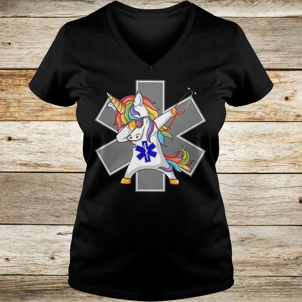 Premium Unicorn dabbing nurse strong magic shirt 4 Premium Unicorn dabbing nurse strong magic shirt Ladies V-Neck