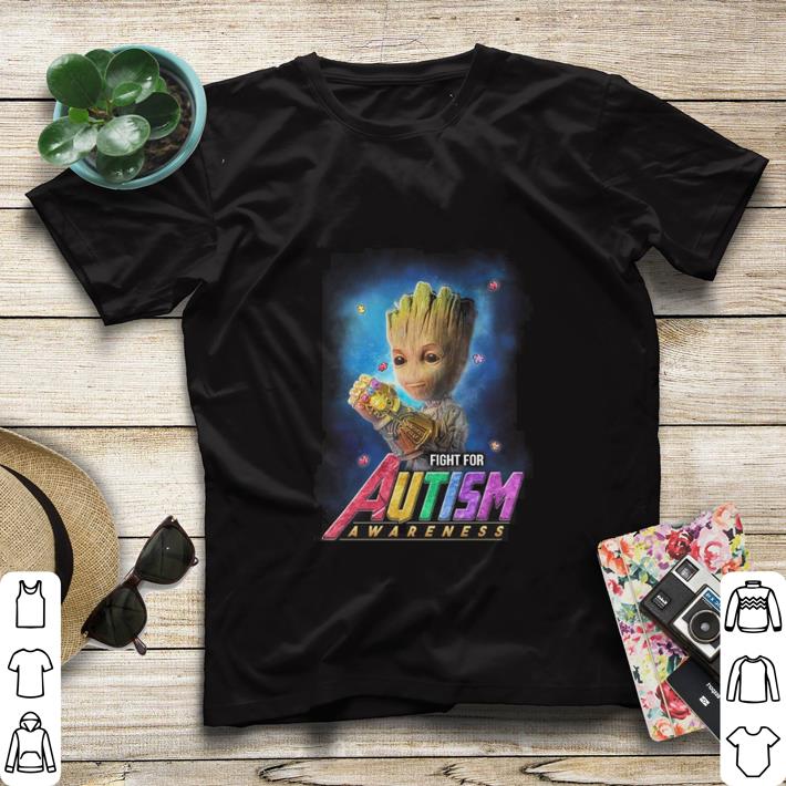 Awesome Infinity Gauntlet Baby Groot fight for Autism Awareness shirt