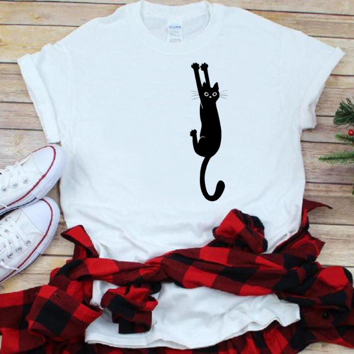 Black Cat Holding On shirt
