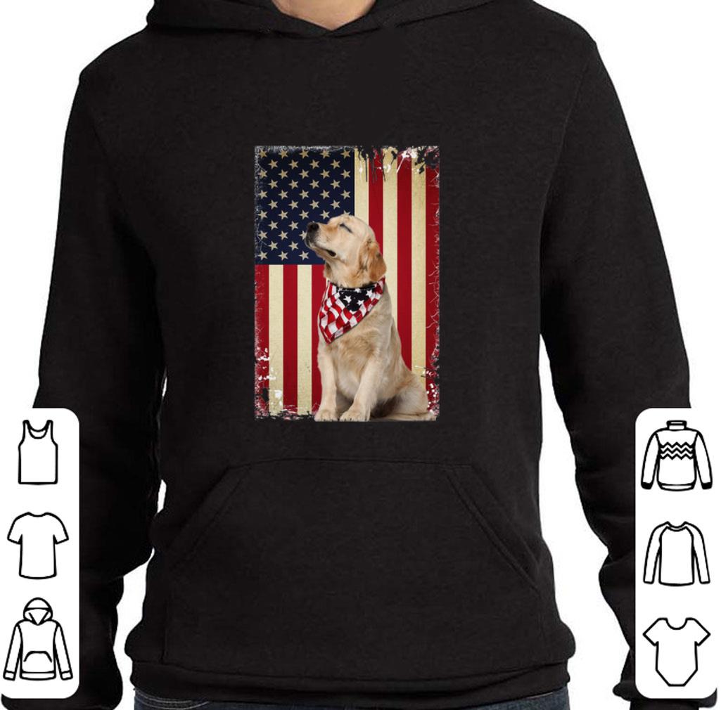 Premium Golden Retriever American Flag july 4th independence day shirt