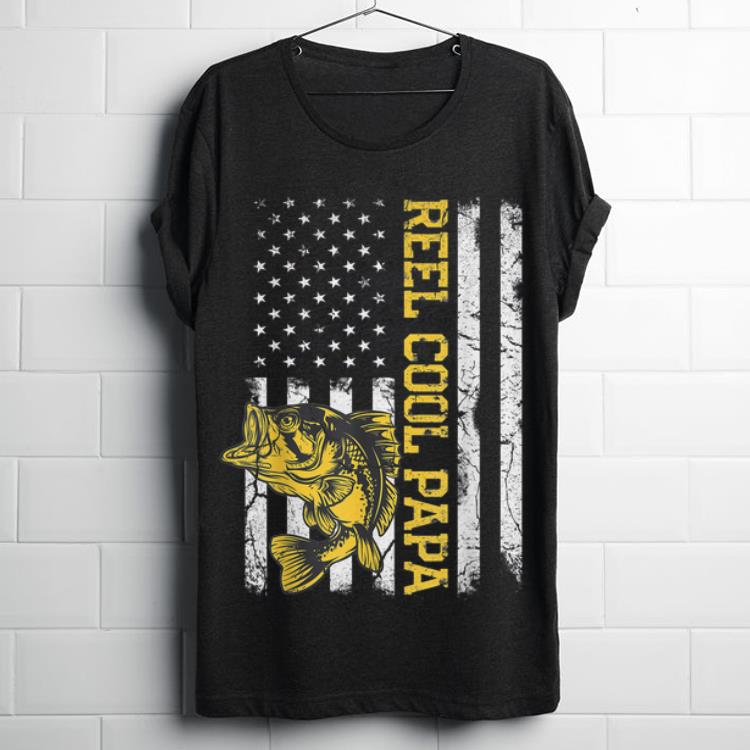 Top Fishing Reel Cool Papa American Flag Father's Day Funny Gift Shirt