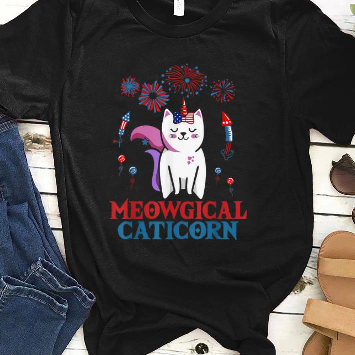 Cat Unicorn 4th Of July Meowgical Caticorn Fireworks Gift shirt