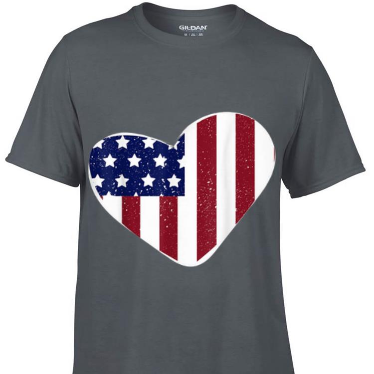 Hot USA Flag Heart 4th of July Independence Day shirt