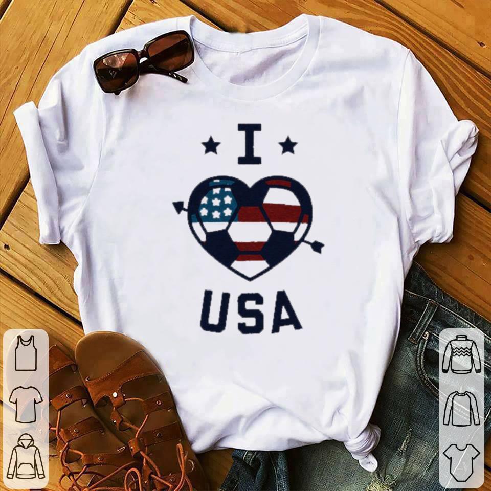 I Love Usa Soccer American Flag shirt