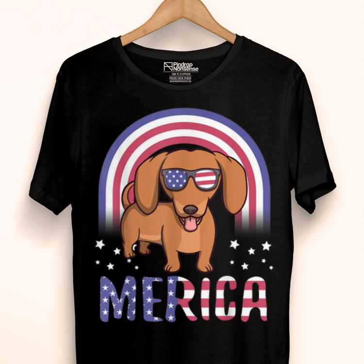 Merica Dachshund Dog Usa American Flag 4th Of July Patriotic shirt
