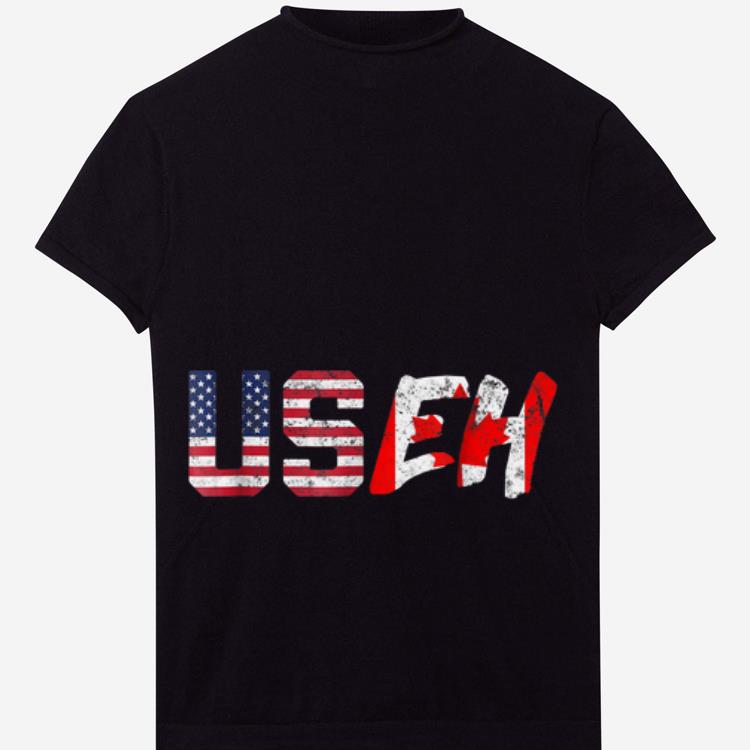Official Useh Usa Canada Eh American Canadian Flag Tee Shirt