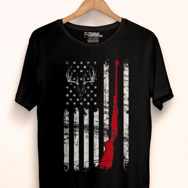 Original American Flag Deer Hunter Skull Rifle Gifts Shirt