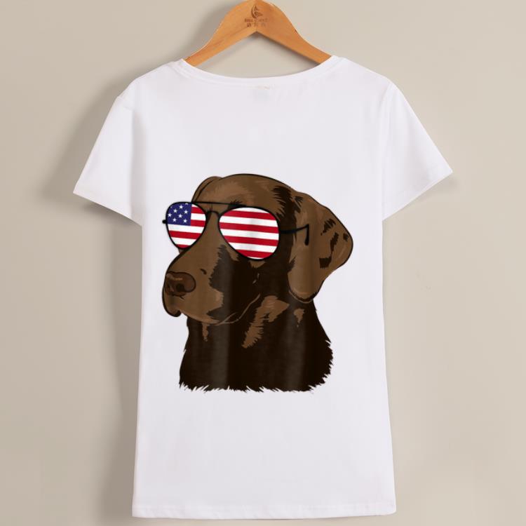 Original Chocolate Lab American Flag Dog 4th Of July shirt