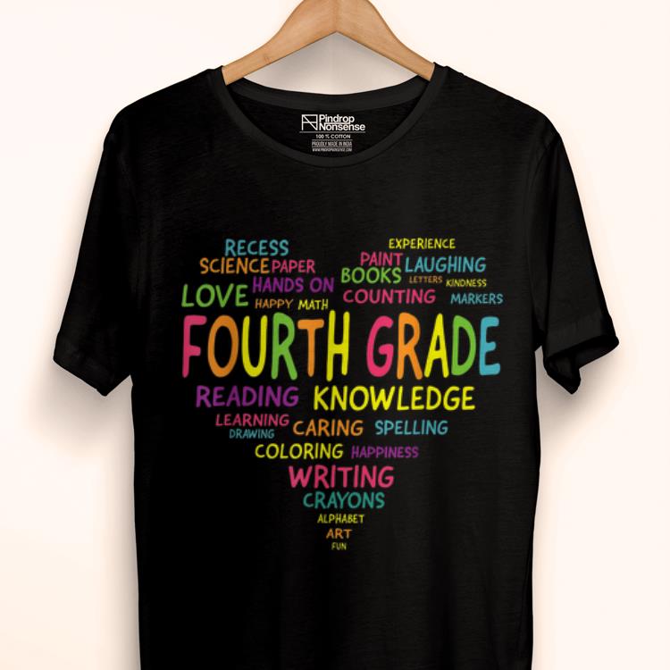 Original Fourth Grade Team Teacher Student Back So School Colorful Heart shirt