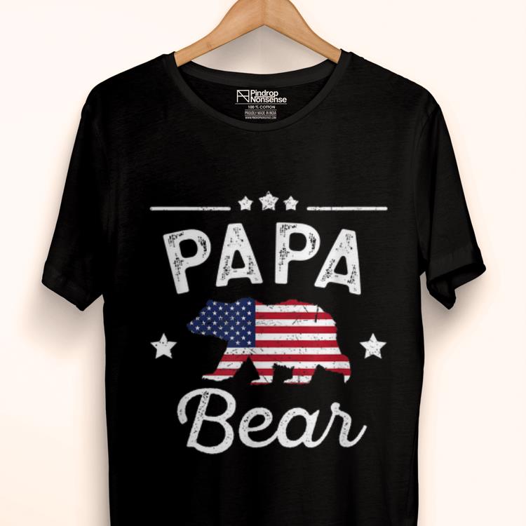 Original Papa Bear Patriotic Flag Matching 4th Of July Shirt