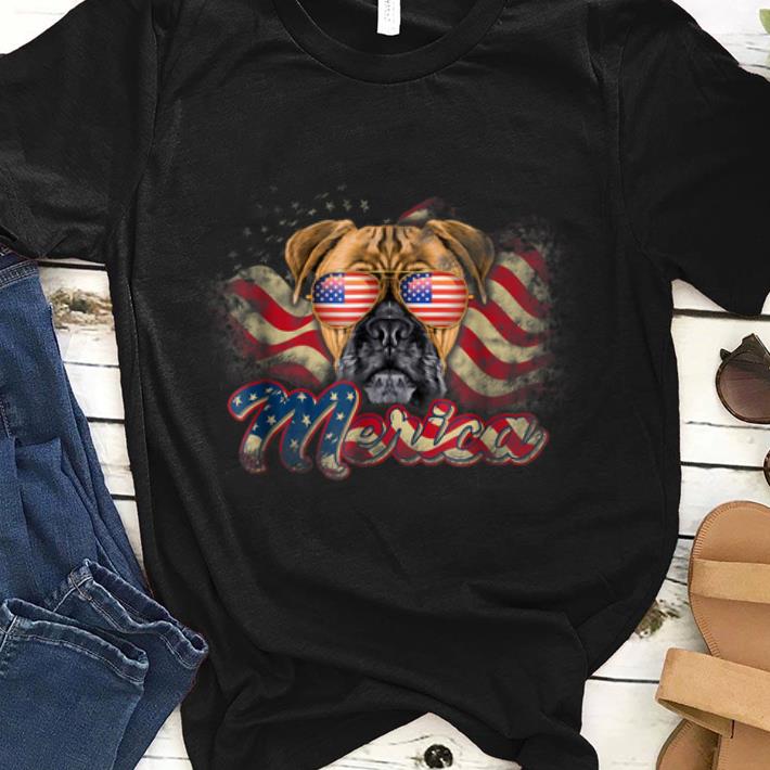 Patriotic Boxer American Flag 'merica 4th Of July Dog shirt