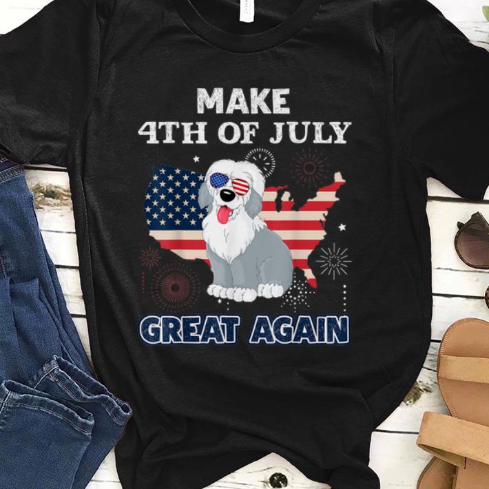Premium Old English Sheepdog America Flag 4th Of July Independence Shirt