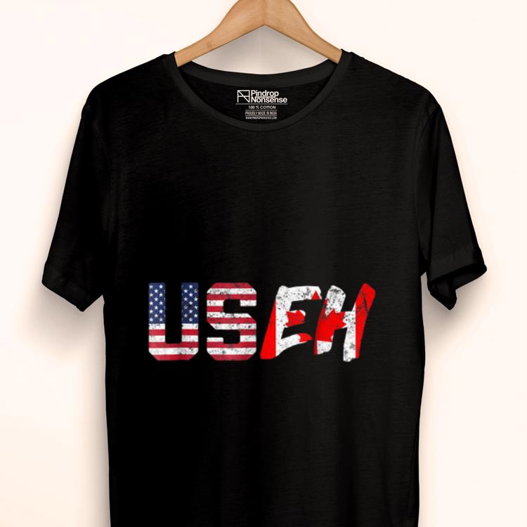 Premium USEH USA Canada Eh Funny American Canadian Flag shirt