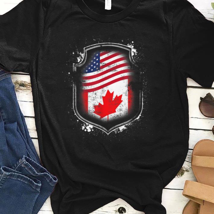 PrettyCanadian American Flags Of Canada and American Flag shirt
