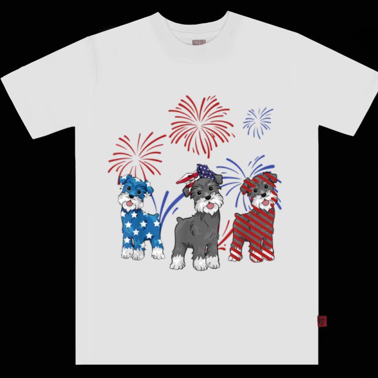 Red White Blue Miniature Schnauzer 4th Of July Gifts shirt