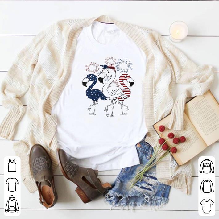 Top Fireworks flamingo 4th of July independence day shirt