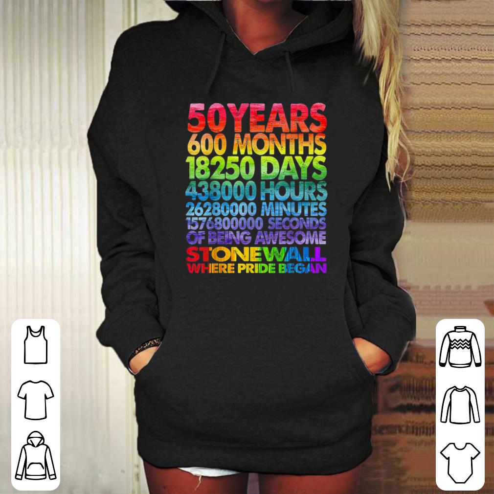 Top Stonewall Where Pride Began 50 Years 600 Months shirt