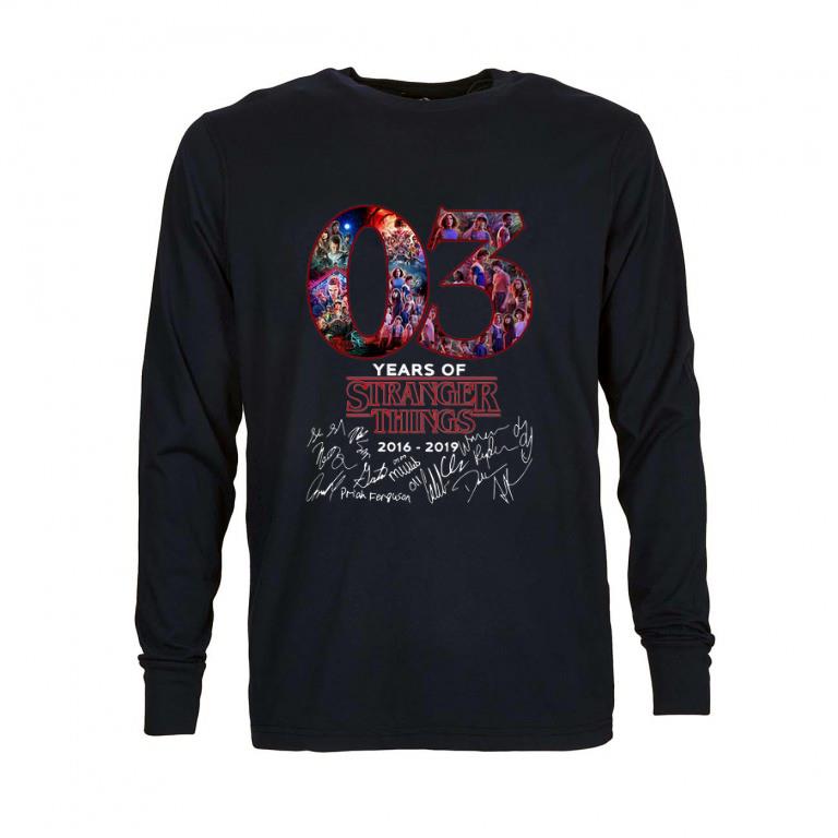 Awesome 03 Years Of Stranger Things 2016-2019 signatures shirt 2 Awesome 03 Years Of Stranger Things 2016-2019 signatures shirt