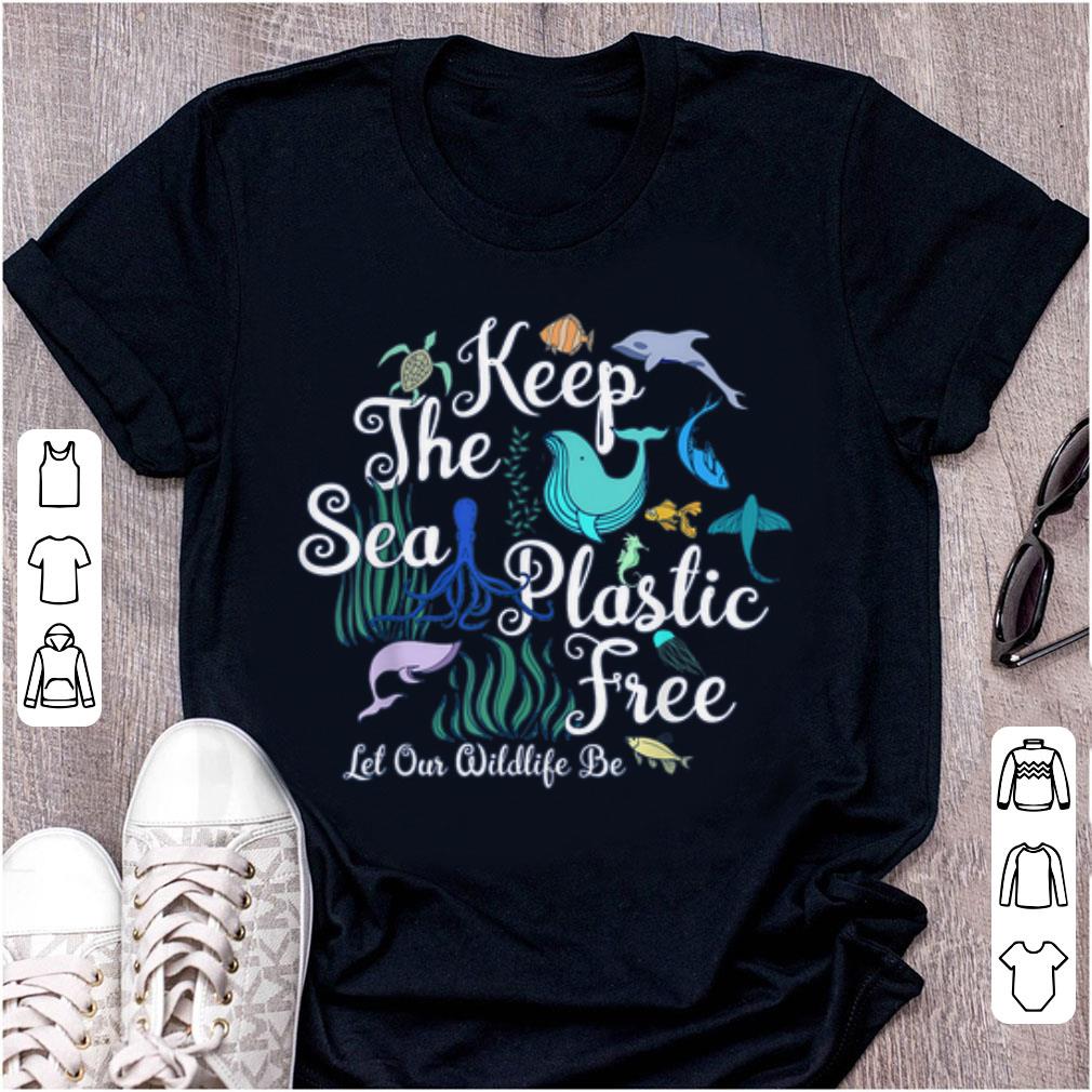 Awesome Keep The Sea Plastic Free Let Our Wildlife Be Colorful Whale Turtle Wildlife shirt