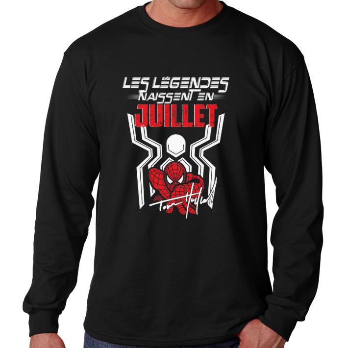 Awesome Spiderman Les Legendes Naissent En Juilllet Signature shirt 2 Awesome Spiderman Les Legendes Naissent En Juilllet Signature shirt