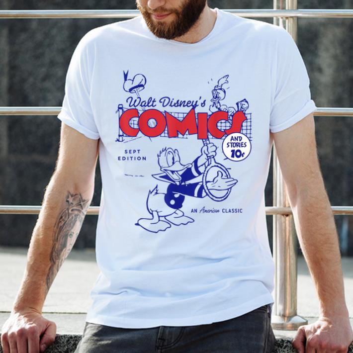 Disney Donald Duck Playing Tennis Retro Comic Cover Hat shirt