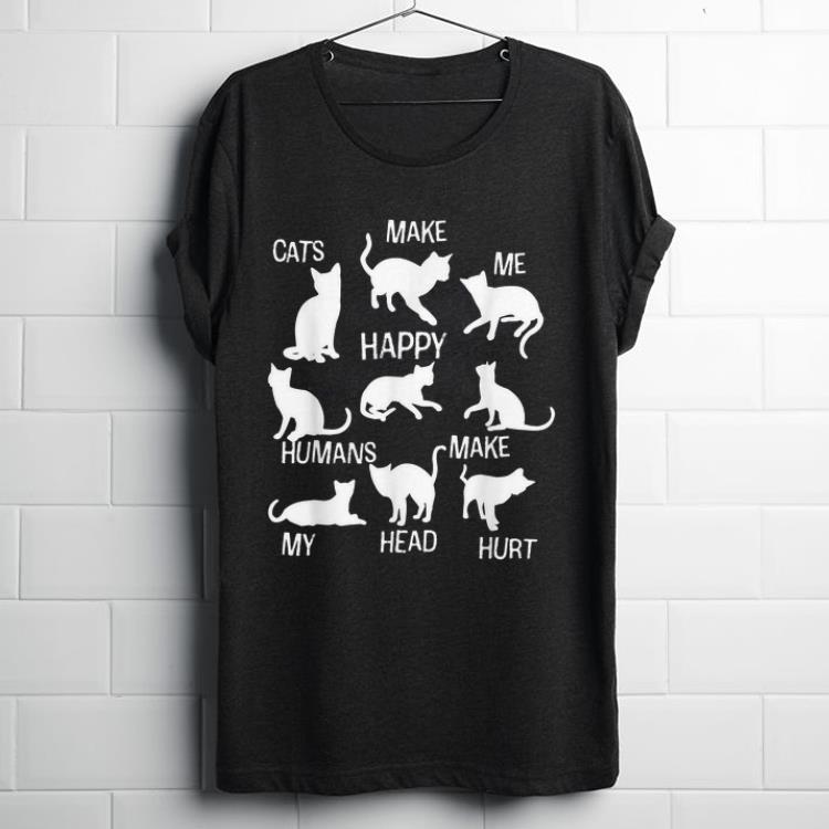 Hot Cats Make Me Happy Humans Make My Head Hurt Cats Lover shirt