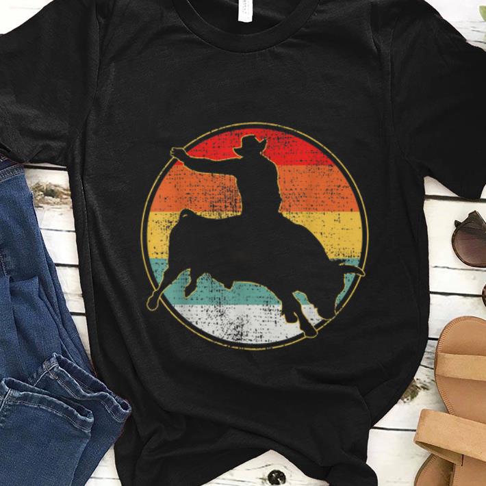  Hot Cowboy Riding Bull Vintage Circle shirt