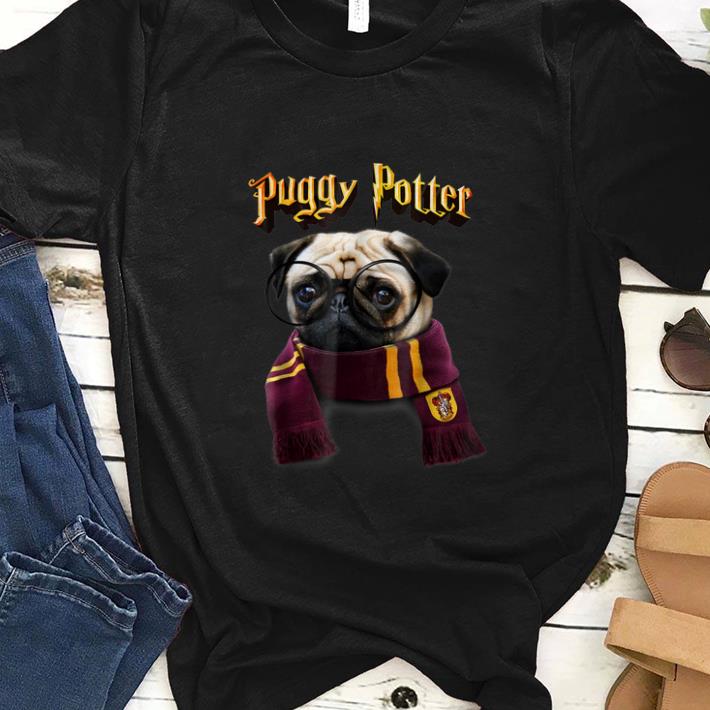  Hot Puggy Potter Frame Eyeglasses And Scarf Hufflepuff Magic Wizard shirt