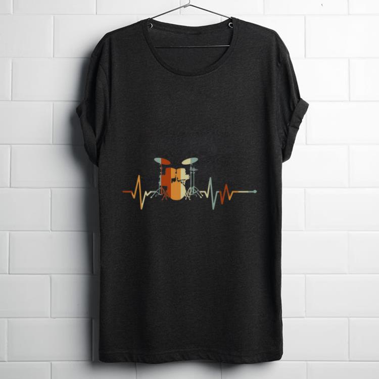 Hot Vintage Drum Heartbeat Drummer Drum Lover shirt