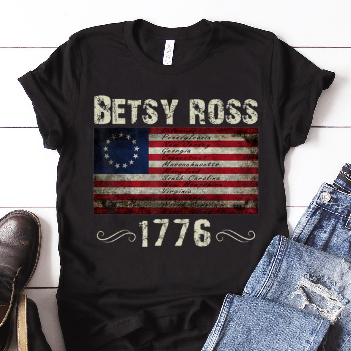  Nice price God Bless American Betsy Ross Flag 1776 shirt