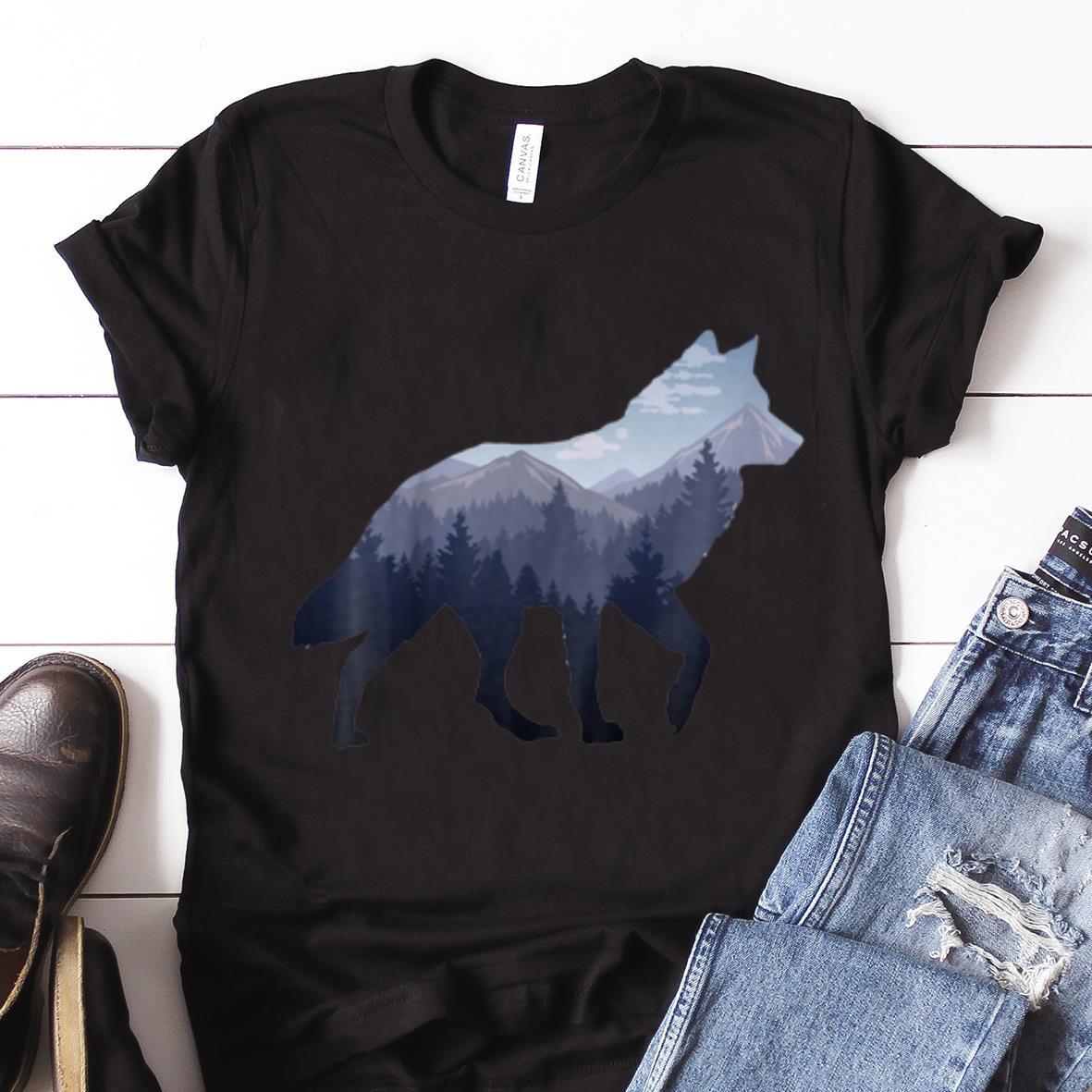  Nice price Lone Wolf Survives The Mountain Silhouette shirt