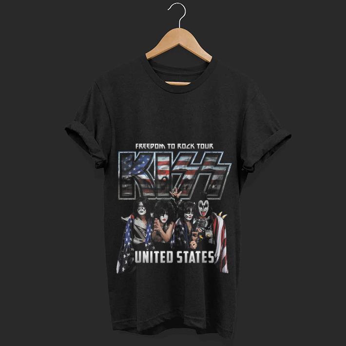  Nice price United States Freedom To Rock Tour Kiss Band American Flag shirt