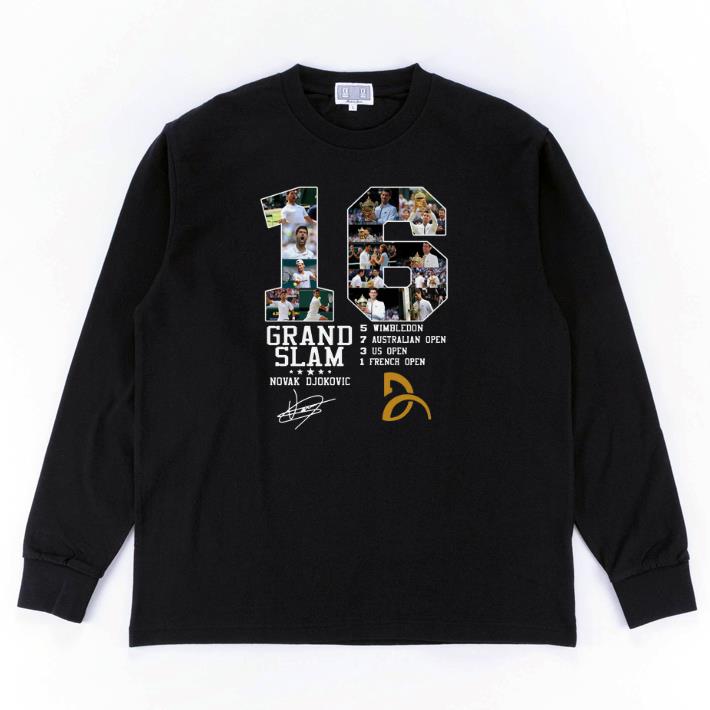 Original 16 Grand Slam Novak Djokovic Signature shirt 2 Original 16 Grand Slam Novak Djokovic Signature shirt