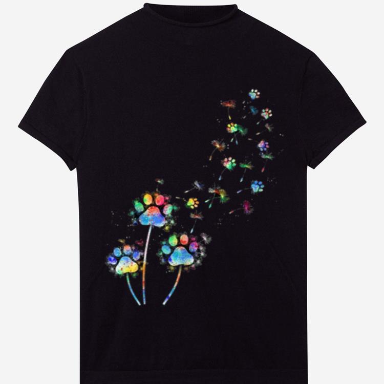 Original Dog Flower Colourful Dandelion Paw Dog Lover shirt