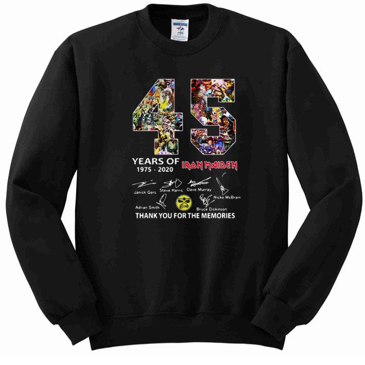 Premium 45 years of Iron Maiden signatures thank you the memories shirt