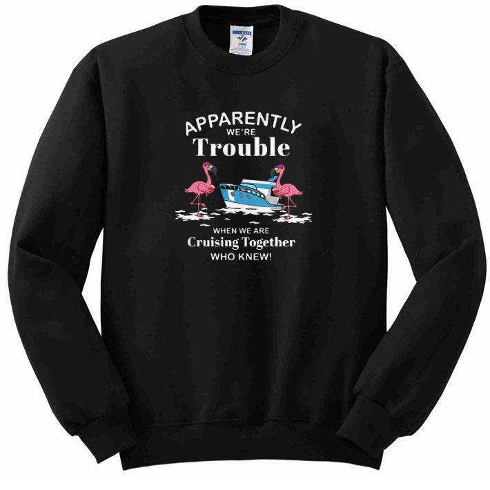 Premium Apparently we're trouble when we are cruising together who knew flamingos shirt