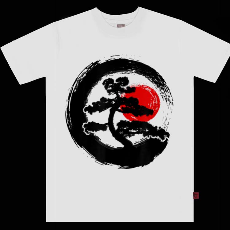 Premium Calligraphy Enso Circle Zen Buddhist Bonsai Tree Japanese shirt