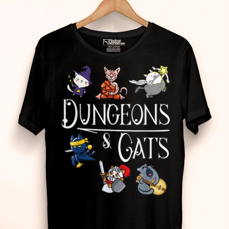 Premium Dungeons and Cats Cartoon Character Cat Lover shirt