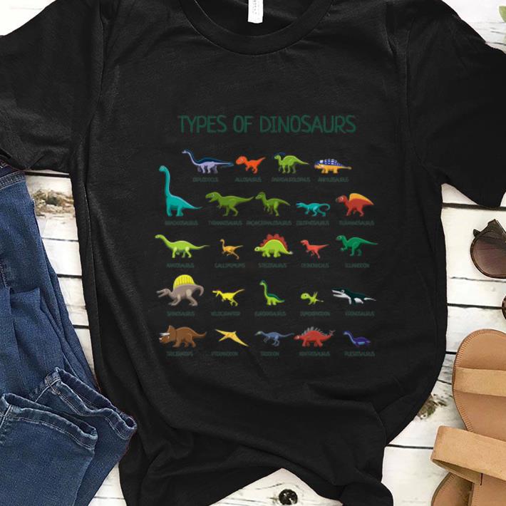  Premium Types Of Dinosaurs Dino Identification shirt